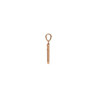 Dagger through a Rose Bar Pendant rose (14K) side - Popular Jewelry - New York