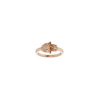 Diamond Sideways Hamsa Ring rose (14K) front - Popular Jewelry - New York