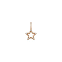 Diamond Star Outline Pendant (Rose 14K) front - Popular Jewelry - New York