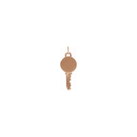 Engravable Key Pendant rose (14K) front - Popular Jewelry - New York