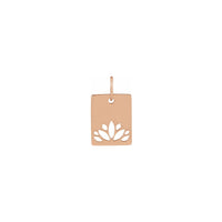 Lotus Cut-Out Rectangular Pendant rose (14K) front - Popular Jewelry - New York