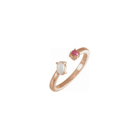 Opal and Pink Tourmaline Open Ring rose (14K) main - Popular Jewelry - New York