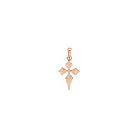 Petite Pointed Cross Pendant rose (14K) front - Popular Jewelry - New York