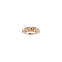Quilted Dome Ring rose (14K) front - Popular Jewelry - New York