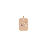 Sagittarius Amethyst and Diamond Zodiac Constellation Pendant rose (14K) front - Popular Jewelry - New York