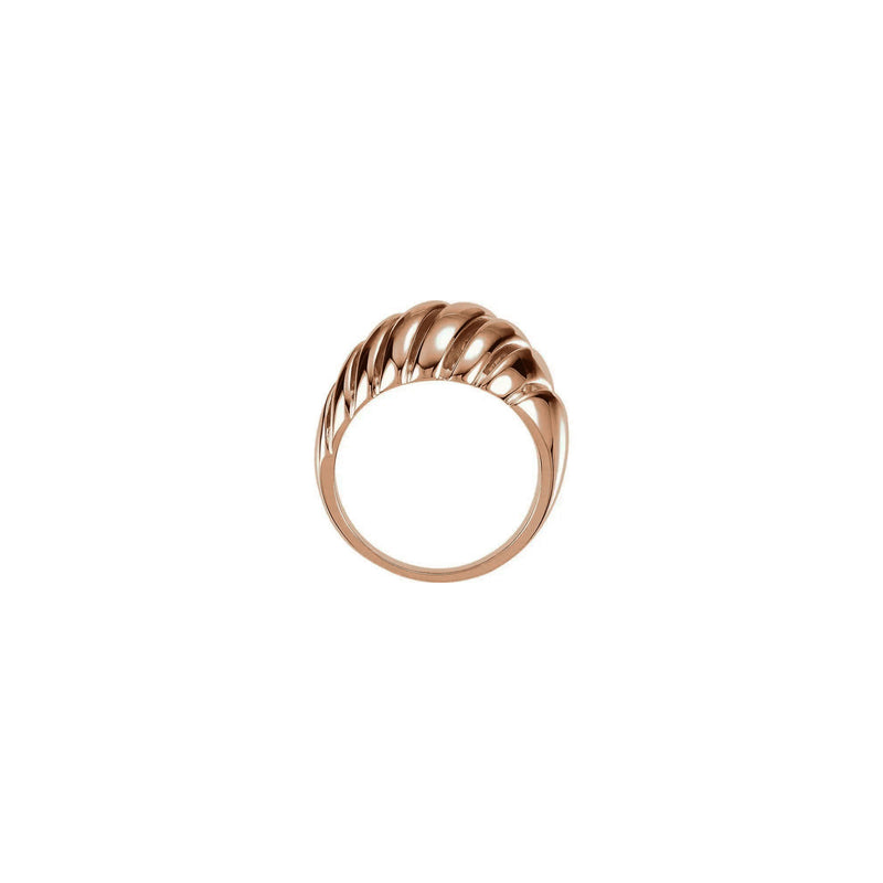 Slanted Dome Ring rose (14K) setting - Popular Jewelry - New York