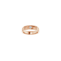 Square Diamond Geometric Milgrain Ring rose (14K) front - Popular Jewelry - New York