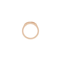 Square Diamond Geometric Milgrain Ring rose (14K) setting - Popular Jewelry - New York
