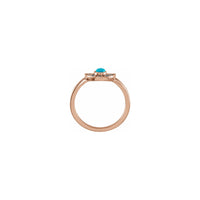 Turquoise and Aquamarine Fan Ring rose (14K) setting - Popular Jewelry - New York