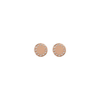 White Diamond Full Moon Stud Earrings rose (14K) front - Popular Jewelry - New York