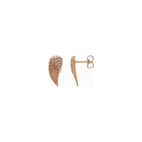 White Diamond Iced Angel Wing Stud Earrings rose (14K) main - Popular Jewelry - New York