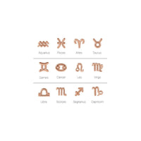 Zodiac Sign Stud Earrings rose (14K) main - Popular Jewelry - New York