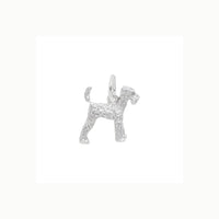 Airedale Dog Charm white (14K) main - Popular Jewelry - New York