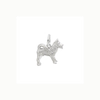 Akita Dog Charm white (14K) main - Popular Jewelry - New York