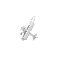 Brushed Finish Biplane Charm