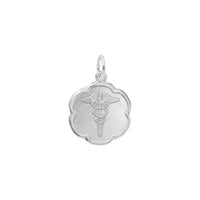 Caduceus Scalloped Disc Charm white (14K) main - Popular Jewelry - New York