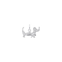 Cartoon Dachshund Dog Pendant white (14K) main - Popular Jewelry - New York