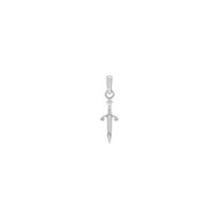 Dagger Pendant white (14K) front - Popular Jewelry - New York