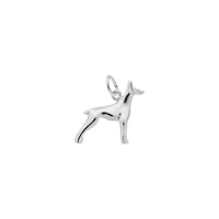 Doberman Dog Charm white (14K) main - Popular Jewelry - New York