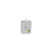 Gemini Peridot and Diamond Zodiac Constellation Pendant white (14K) front - Popular Jewelry - New York