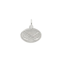 Hockey Oval Disc Charm white (14K) main - Popular Jewelry - New York