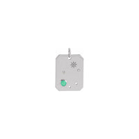 Libra Zodiac Constellation Chrysoprase and Diamond Pendant white (14K) front - Popular Jewelry - New York