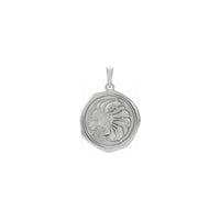 Lion Spirit Animal Pendant white (14K) front - Popular Jewelry - New York