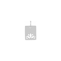 Lotus Cut-Out Rectangular Pendant white (14K) front - Popular Jewelry - New York