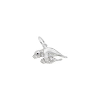 Manatee with Calf Charm white (14K) main - Popular Jewelry - New York
