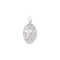Martial Arts Oval Disc Charm white (14K) main - Popular Jewelry - New York