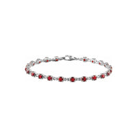 Mozambique Garnet Line Bracelet white (14K) main - Popular Jewelry - New York