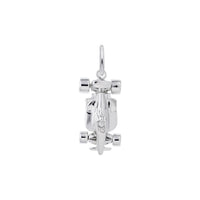 Open Wheel Race Car Charm white (14K) up - Popular Jewelry - New York