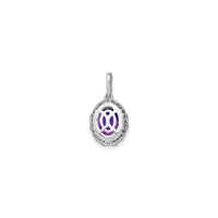 Oval Amethyst Diamond Halo Pendant (14K) back - Popular Jewelry - New York