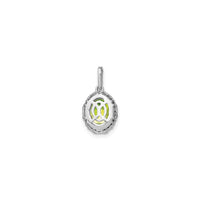Oval Peridot Diamond Halo Pendant (14K) back - Popular Jewelry - New York