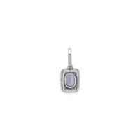 Oval Tanzanite and Diamond Rectangular Halo Pendant (14K) back - Popular Jewelry - New York