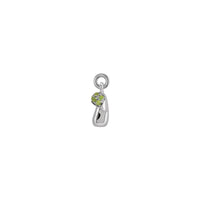 Peridot Mushroom Pendant white (14K) side - Popular Jewelry - New York