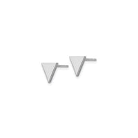 Plain Triangle Stud Earrings white (14K) side - Popular Jewelry - New York