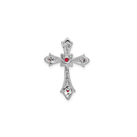 Ruby and Diamond Fleur de Lis Cross Pendant (14K) back - Popular Jewelry - New York