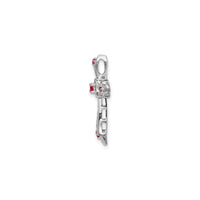 Ruby and Diamond Fleur de Lis Cross Pendant (14K) side - Popular Jewelry - New York