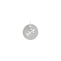 Sagittarius Zodiac Symbol Disc Pendant white (14K) front - Popular Jewelry - New York