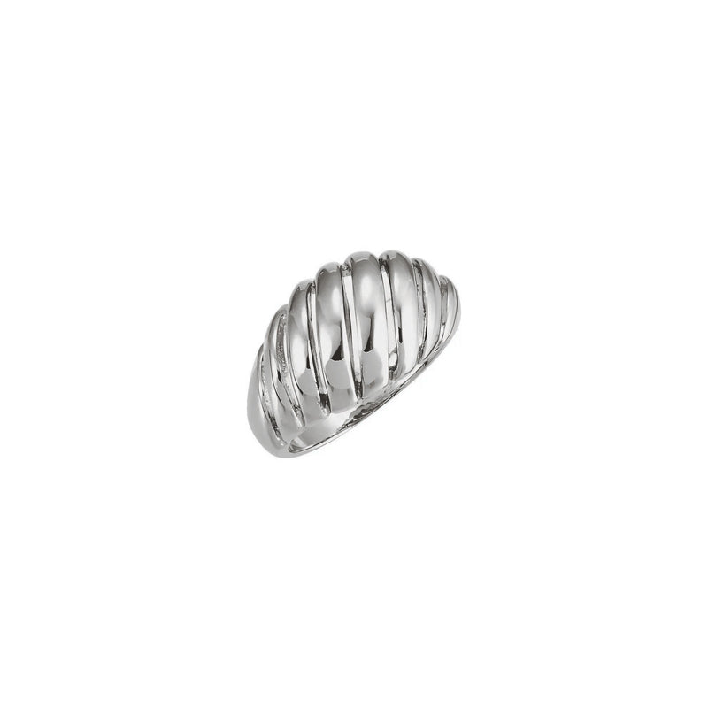 Slanted Dome Ring white (14K) main - Popular Jewelry - New York