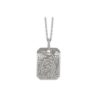 Springtime Dog Tag Necklace (White 14K) Popular Jewelry - New York