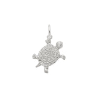Textured Turtle Pendant white (14K) main - Popular Jewelry - New York