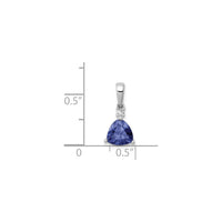 Trillion Tanzanite and Diamond Pendant (14K) scale - Popular Jewelry - New York