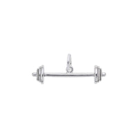Triple Disc Barbell Charm white (14K) main - Popular Jewelry - New York