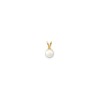 White Freshwater Akoya Cultured Pearl Pendant (14K) back - Popular Jewelry - New York