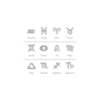 Zodiac Sign Stud Earrings white (14k) main - Popular Jewelry - New York