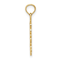 14 Karat Yellow Gold Double Palm Trees Pendant Product Side View Thickness 22.5 mm x 9 mm 14KPPT060COYO-QG C3324