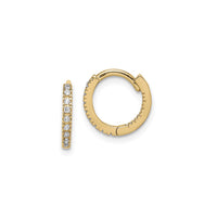 Cubic Zirconia Hinged Hoop Earrings (14K) main - Popular Jewelry - New York