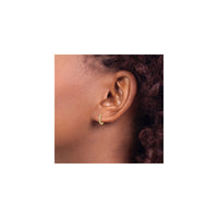 Cubic Zirconia Hinged Hoop Earrings (14K) preview - Popular Jewelry - New York